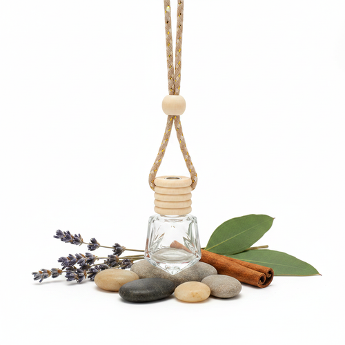 Ziz Naturals Car Diffuser - Clean Background with Organic Props